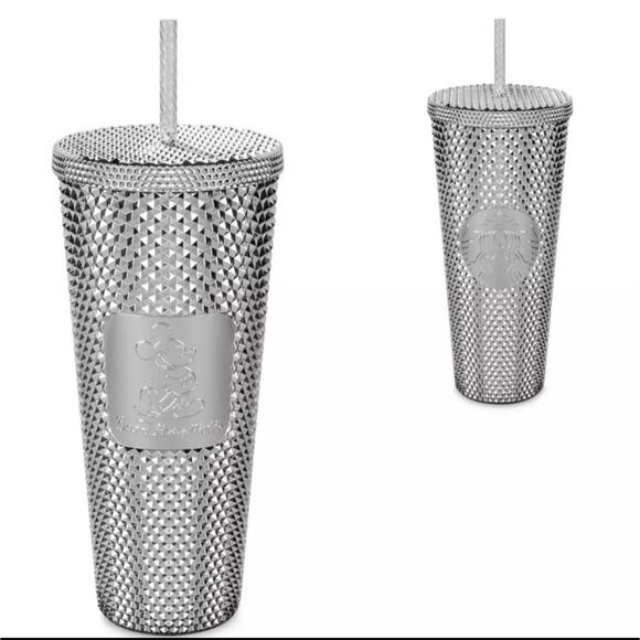 2023 Disney Parks 100th Anniversary Mickey Silver Studded Starbucks Tumbler Cup - Picture 2 of 7